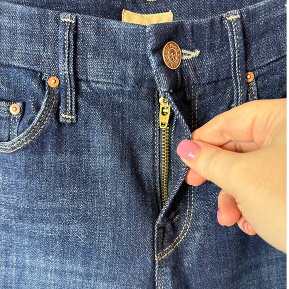 Mother The Looker Skinny Jeans in Clean Sweep Dark Blue Size 24 Like New - Picture 4 of 12